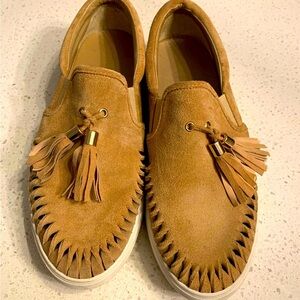 J SLIDES Suede Platform Cutout Slip on Sneakers Sz 9